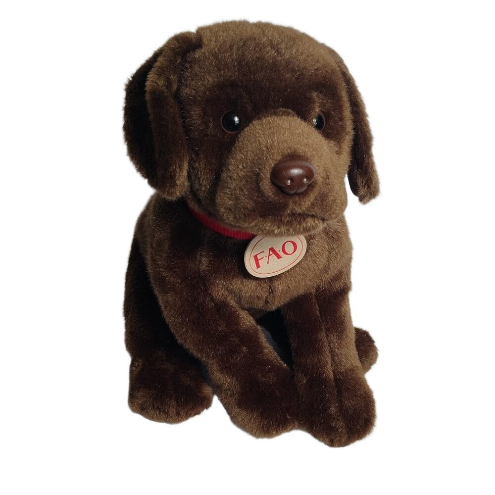 FAO Schwarz Labrador Retriever Plush Toy Brown 2015 Stuffed Animal Dog 12"